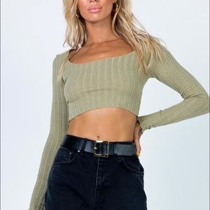 Green knit long sleeve